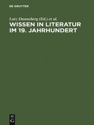 cover image of Wissen in Literatur im 19. Jahrhundert